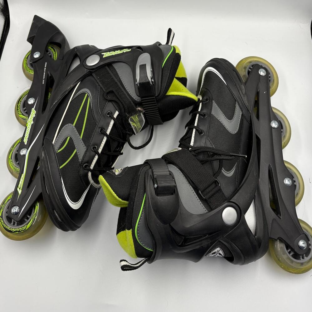 Bladerunner Formula 82 Mens Inline Skates Size 10 Rollerblade Black Green 82mm